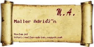 Maller Adrián névjegykártya